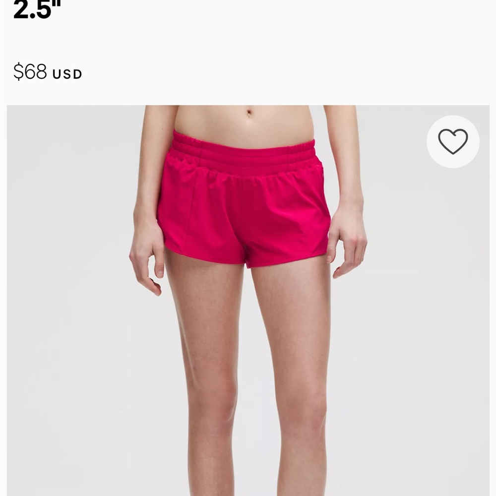 lululemon athletica Pink Athletic Shorts Moisture-Wicking Elastic Waistband